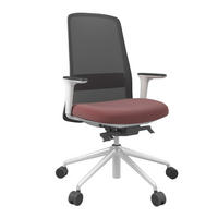 DREHSTUHL Schwarz, Weiß, Dunkelrot  - Schwarz/Weiß, MODERN, Leder/Kunststoff (70/103-115/70cm)