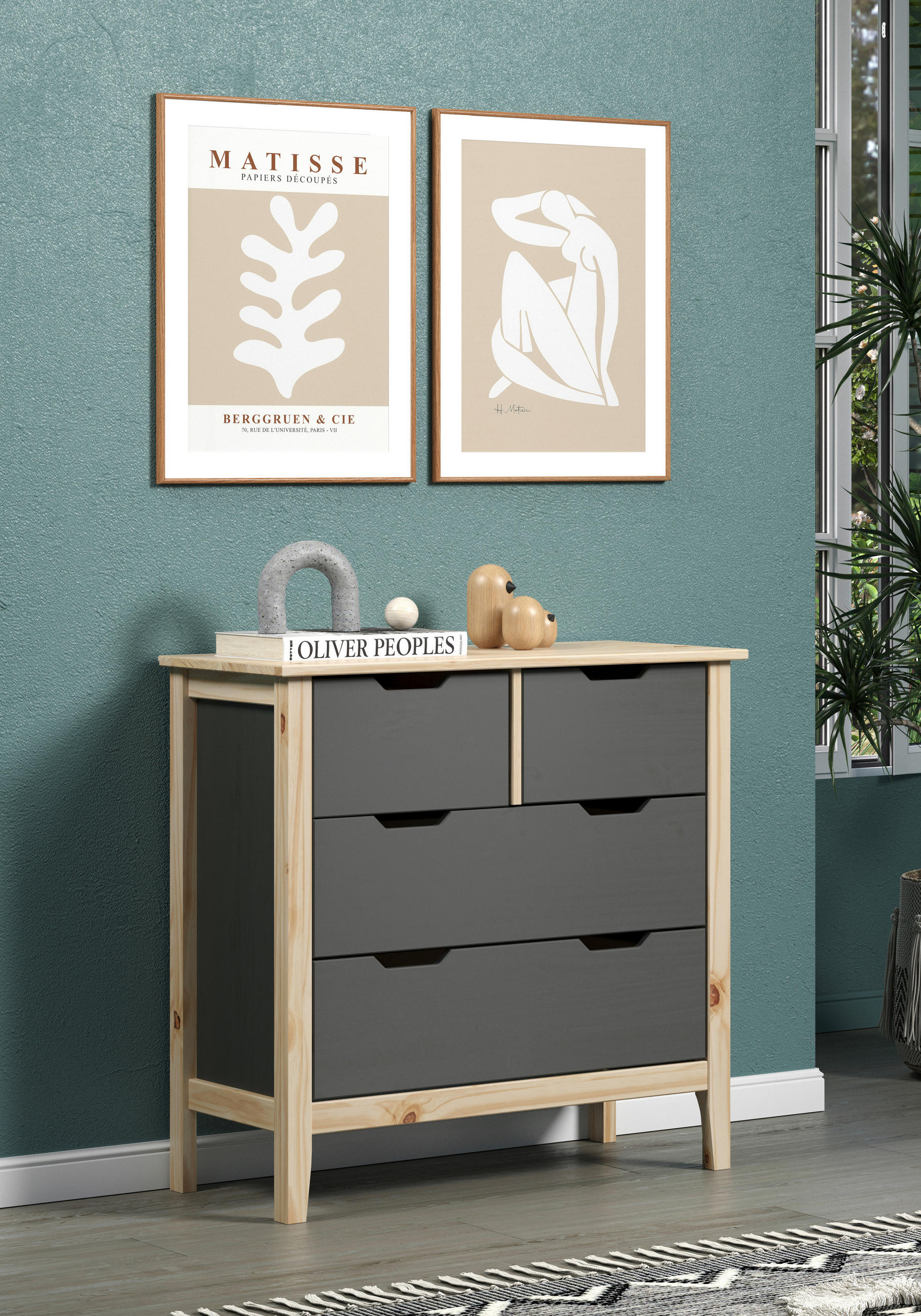 KOMMODE  in 78/79/39 cm  - Grau/Kieferfarben, LIFESTYLE, Holz (78/79/39cm)