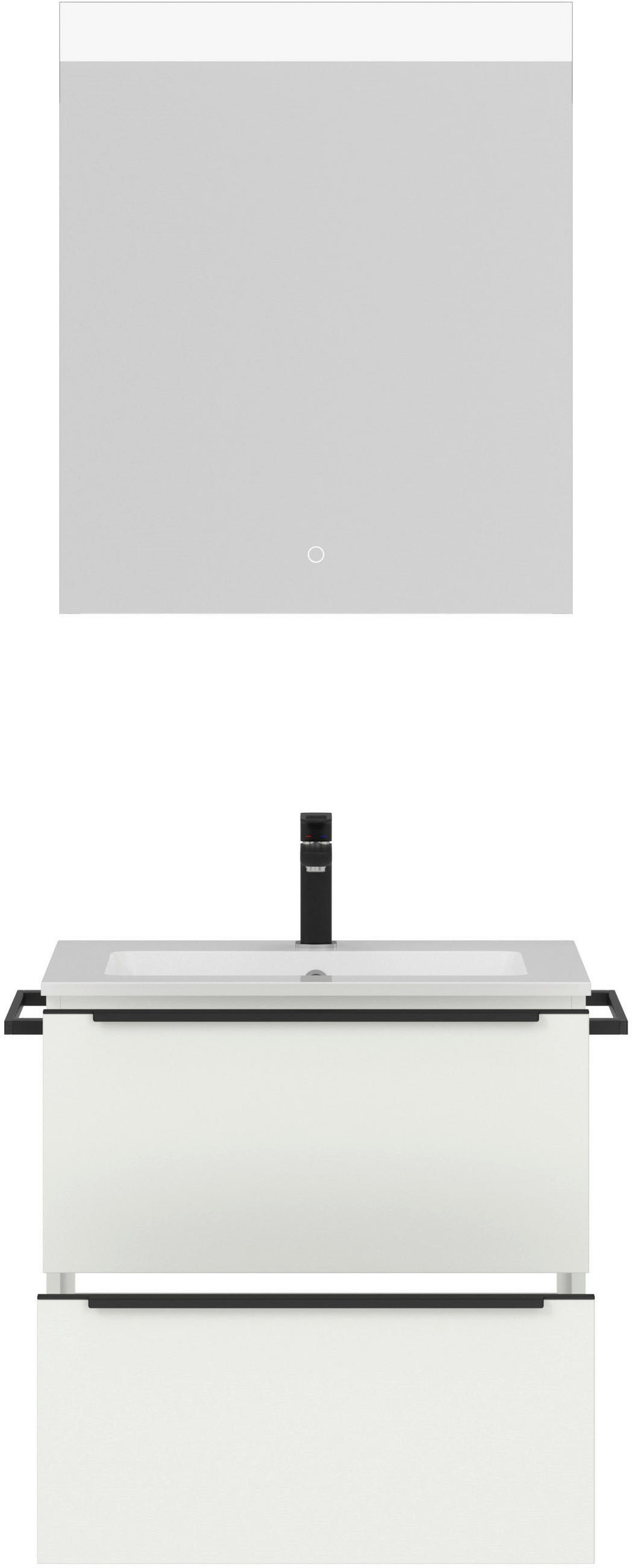 BADEZIMMER  in 61 cm  - Schwarz/Weiß, MODERN, Holzwerkstoff/Stein (61cm) - Nobilia
