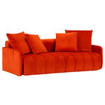 SCHLAFSOFA in Samt Orange  - Schwarz/Orange, Design, Kunststoff/Textil (210/70/110cm) - Carryhome