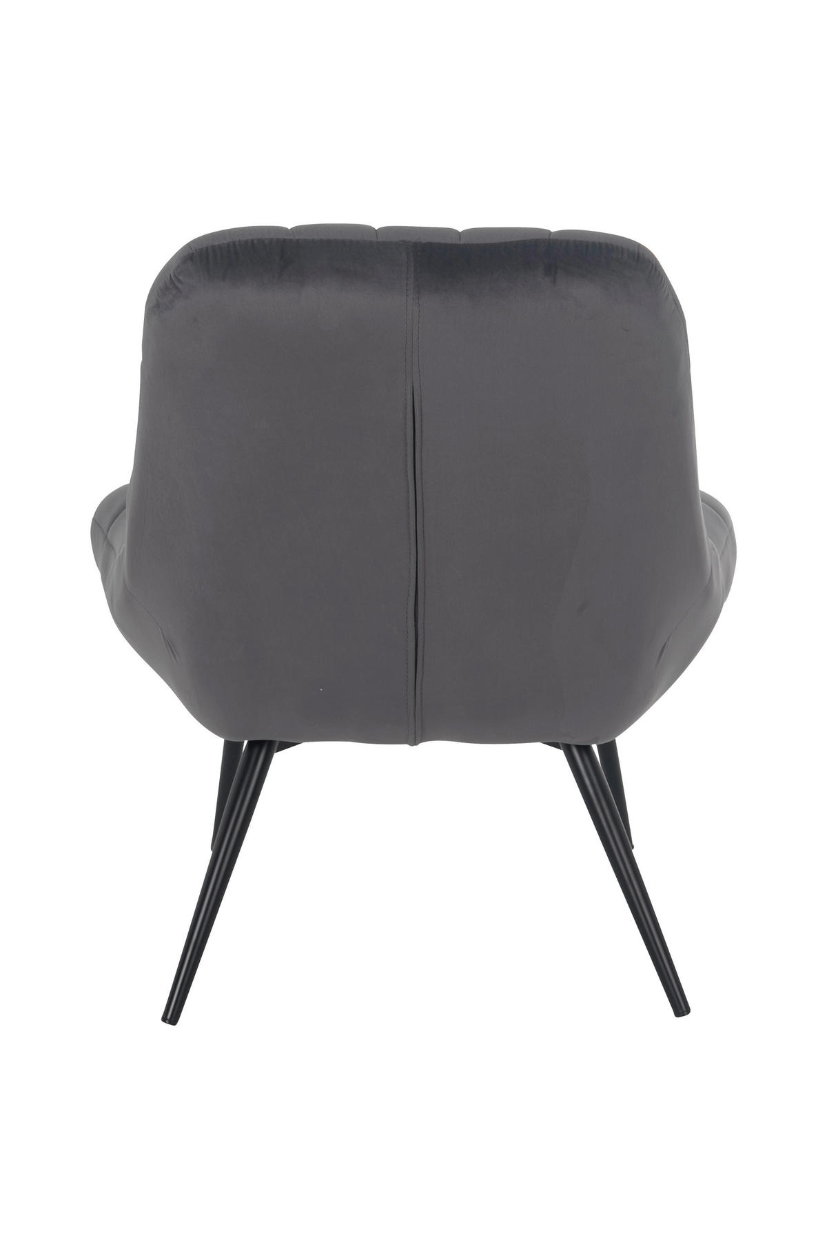 XXL-SESSEL Samt Grau, Schwarz    - Schwarz/Grau, MODERN, Textil/Metall (76/85,6/85,6cm) - Livetastic