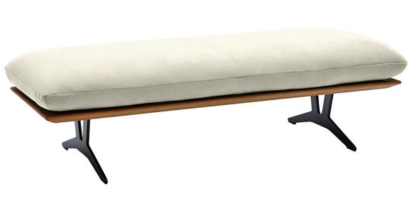 HOCKERBANK in Holz, Textil Creme - Creme/Schwarz, Design, Holz/Textil (150/43/60cm) - Dieter Knoll