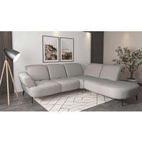 ECKSOFA DANCE E in Flachgewebe Hellgrau  302/270 cm  - Hellgrau/Schwarz, MODERN, Textil/Metall (302/270cm) - Sit & More