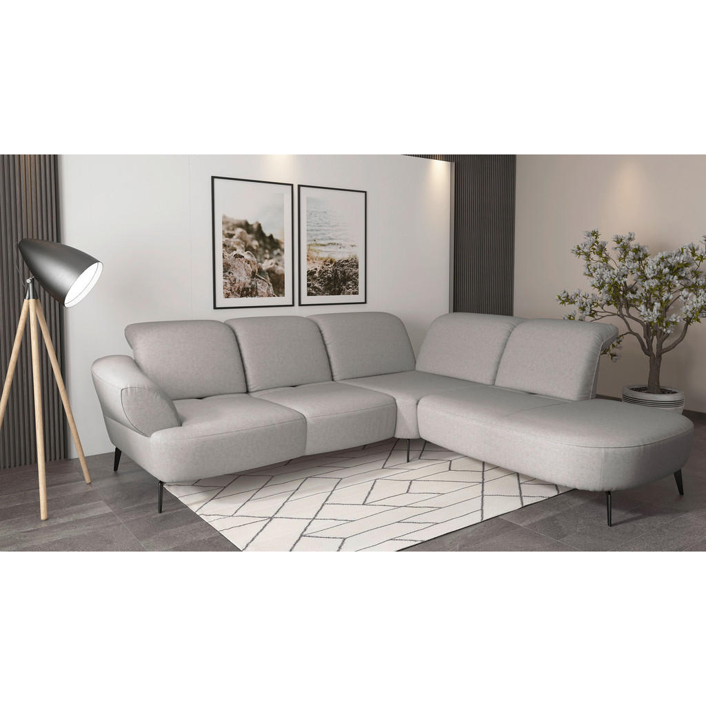 Sit & More ROHOVÁ SEDAČKA, textil, svetlosivá
