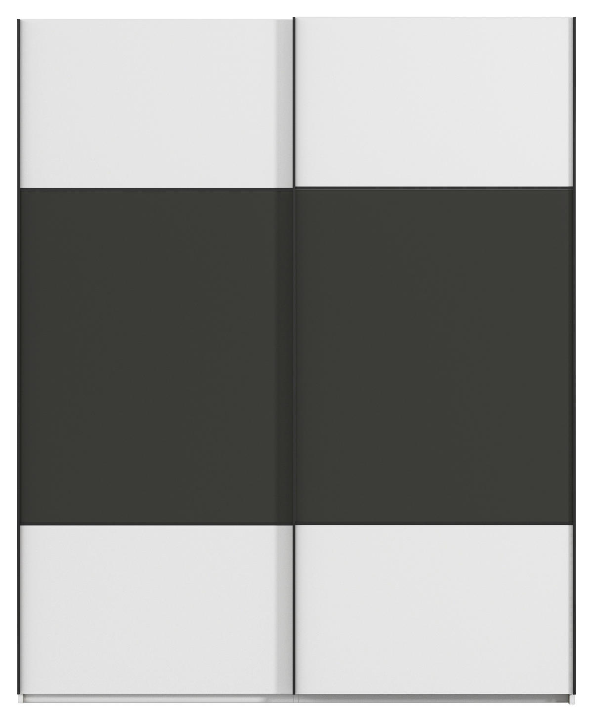 SCHWEBETÜRENSCHRANK 181/223/68 cm 2-türig Weiß, Graphitfarben  - Schwarz/Graphitfarben, KONVENTIONELL, Holzwerkstoff/Metall (181/223/68cm) - Novel