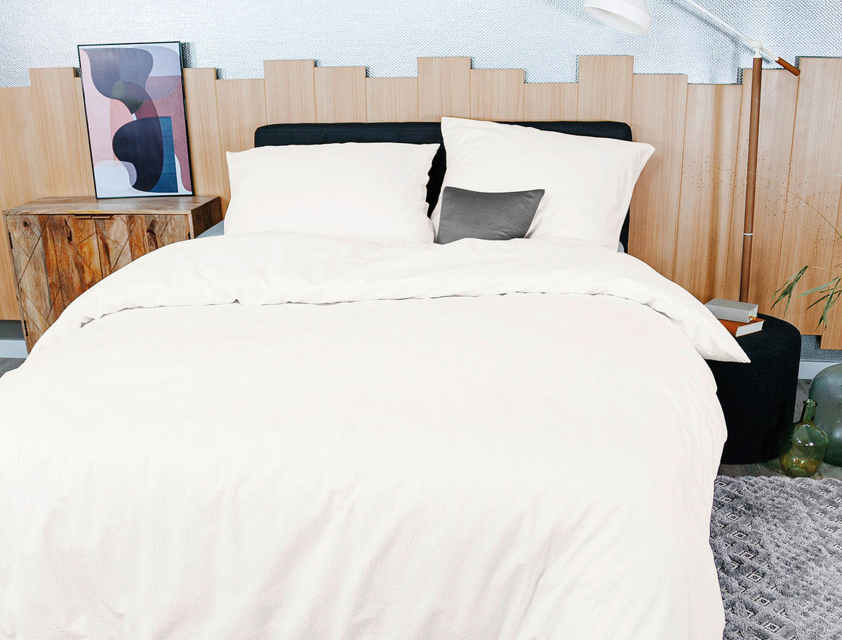 BETTWÄSCHE Seersucker 155/220 cm  - Weiß, KONVENTIONELL, Textil (155/220cm) - Irisette