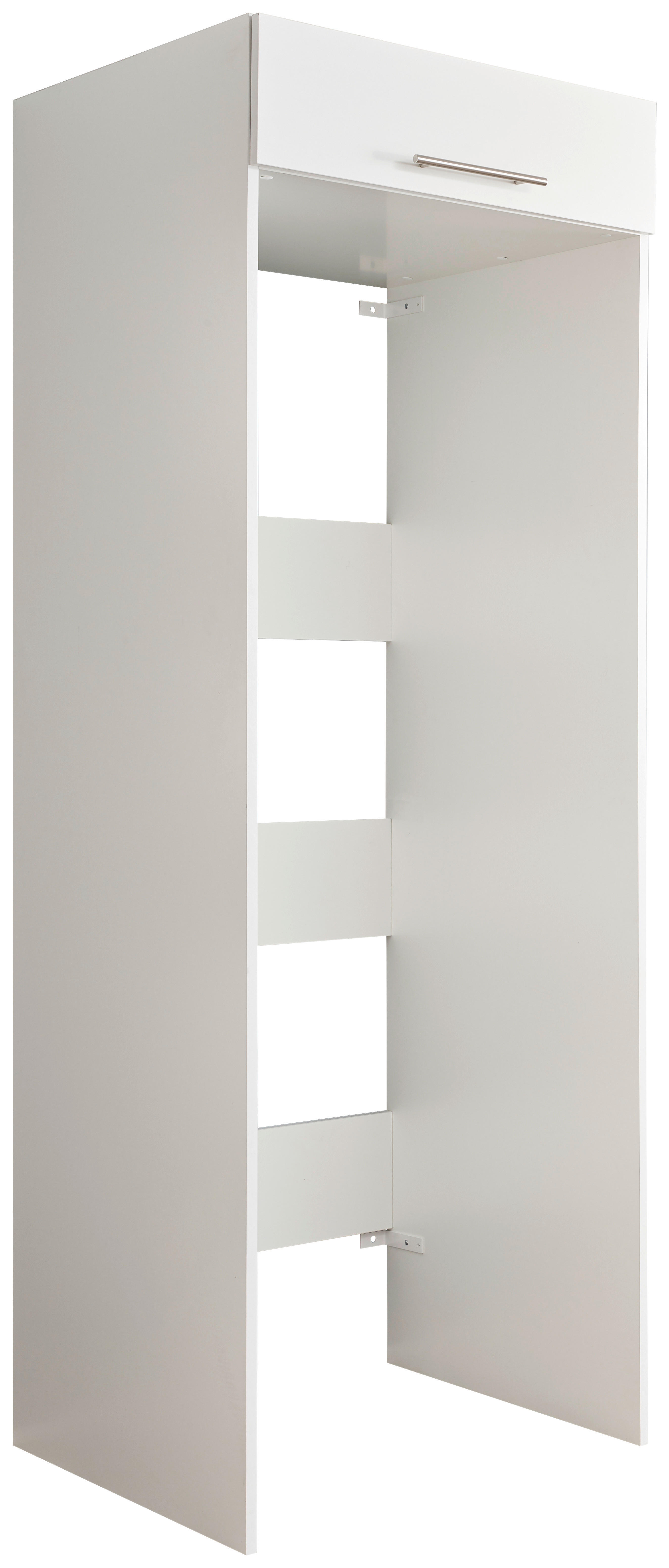 WASCHMASCHINENSCHRANK  - Silberfarben/Weiß, Design, Metall (67,5/200/67,5cm)