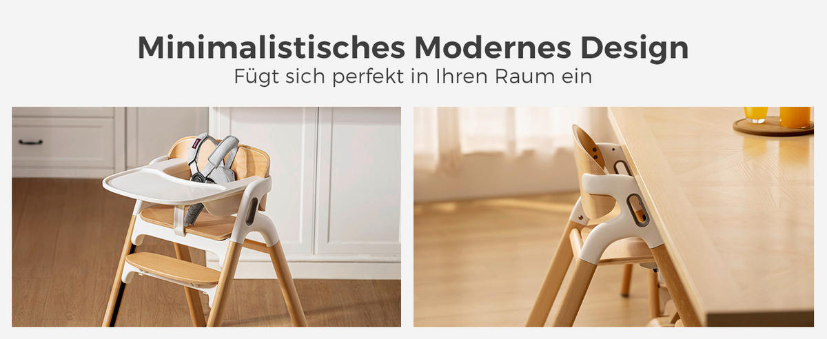 KOMBIHOCHSTUHL Hochstuhl  - Hellbraun, Basics, Holz (71,1/79,5/56,2cm) - Momcozy