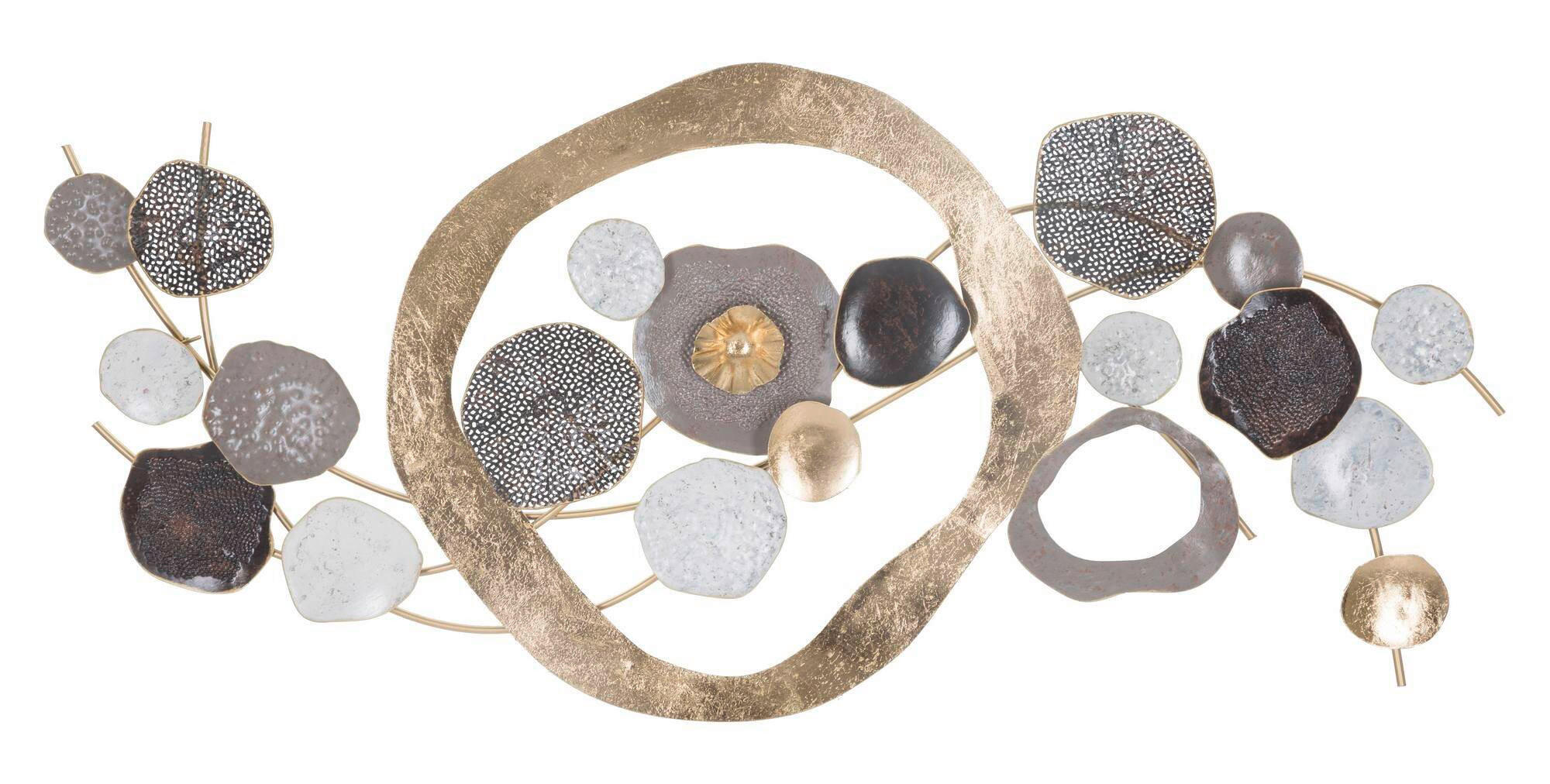 Mauro Ferretti Wanddeko Grau, Weiß, Gold 121x54.6x5.7 cm