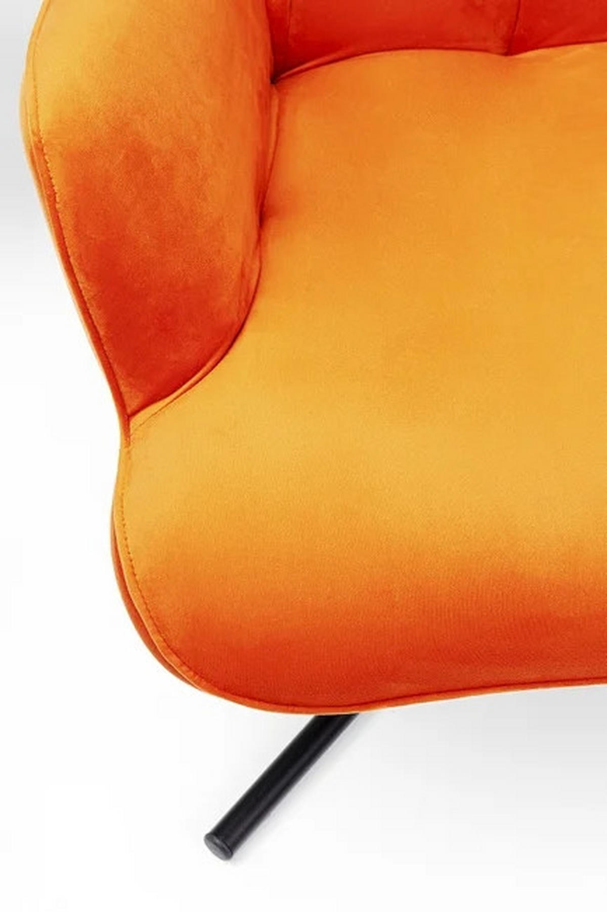 DESIGNSESSEL in Samt Orange, Schwarz  - Schwarz/Orange, Design, Textil/Metall (82/95/73cm) - Kare-Design