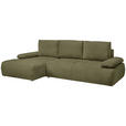 ECKSOFA  in Webstoff Olivgrün  - Schwarz/Olivgrün, KONVENTIONELL, Kunststoff/Textil (162/282cm) - Carryhome