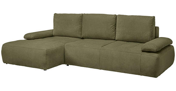 ECKSOFA  in Webstoff Olivgrün  - Schwarz/Olivgrün, KONVENTIONELL, Kunststoff/Textil (162/282cm) - Carryhome