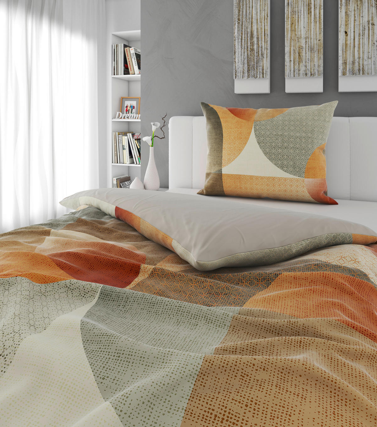 WENDEBETTWÄSCHE 2-teilig Satin 140/200 cm  - Orange, Textil (140/200cm) - Esposa