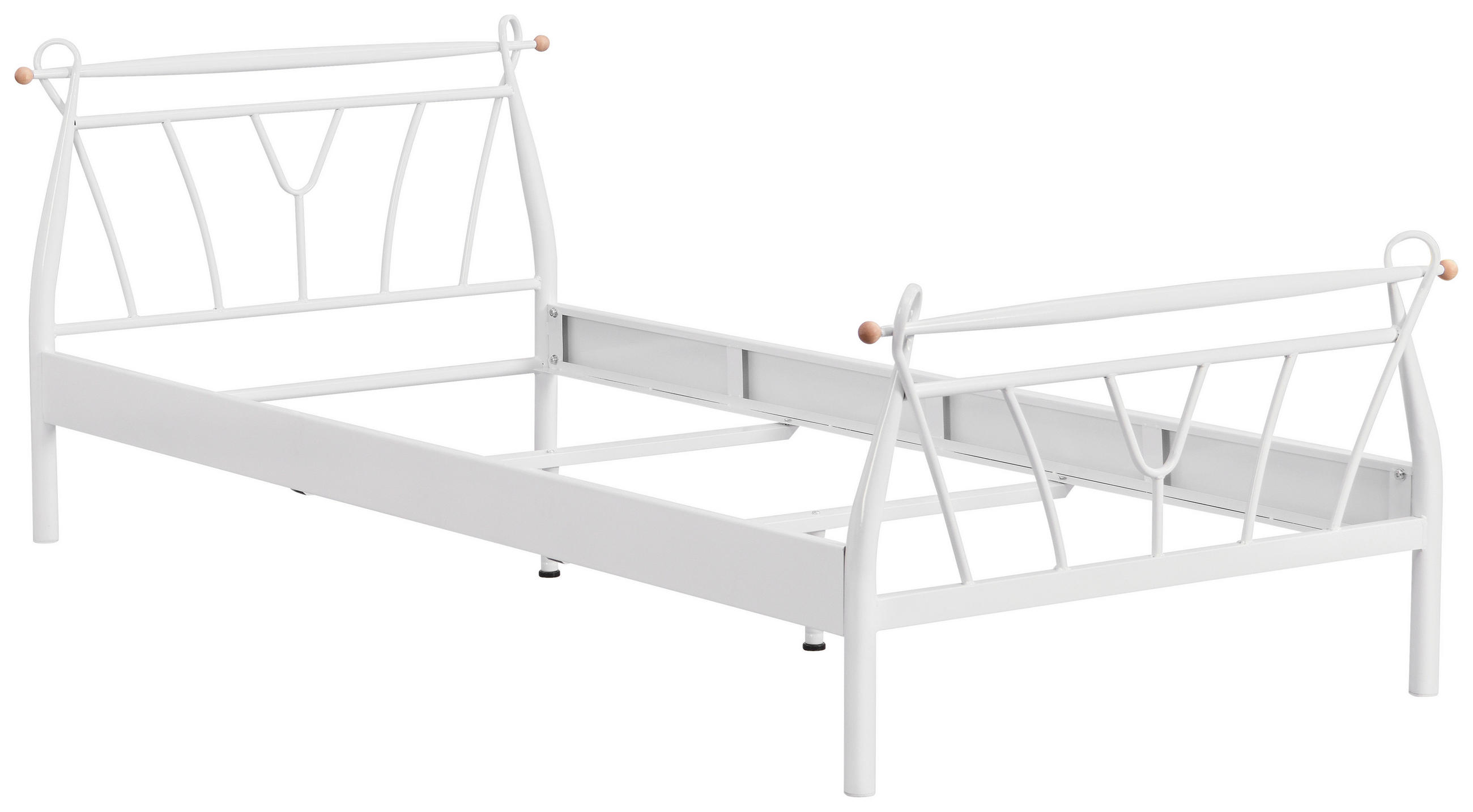 FÉMVÁZAS ÁGY 90/200 cm  fehér  - fehér, Basics, fém (90/200cm) - Carryhome