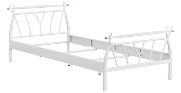 METALLBETT 90/200 cm  in Weiß  - Weiß, Basics, Metall (90/200cm) - Carryhome
