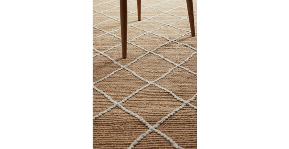 LÄUFER 80/200 cm Kunu Weiß, Sandfarben - Sandfarben/Weiß, Basics, Textil (80/200cm) - Novel