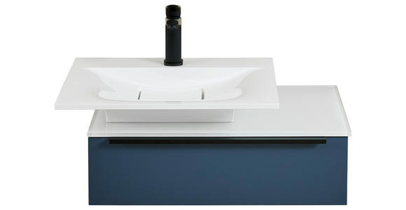 WASCHTISCHKOMBI 66,6 cm  - Blau/Schwarz, KONVENTIONELL, Holzwerkstoff/Stein (66,6cm) - Novel