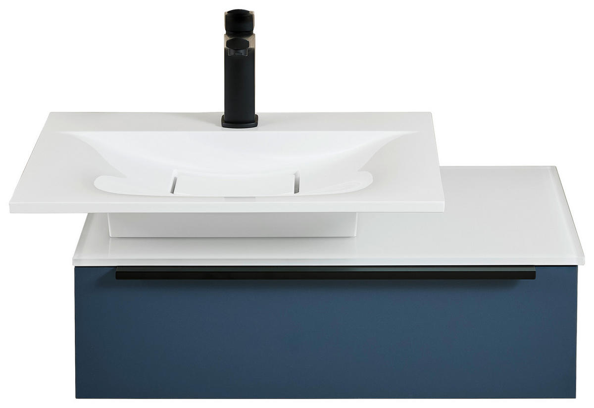 WASCHTISCHKOMBI 66,6 cm  - Blau/Schwarz, KONVENTIONELL, Holzwerkstoff/Stein (66,6cm) - Novel