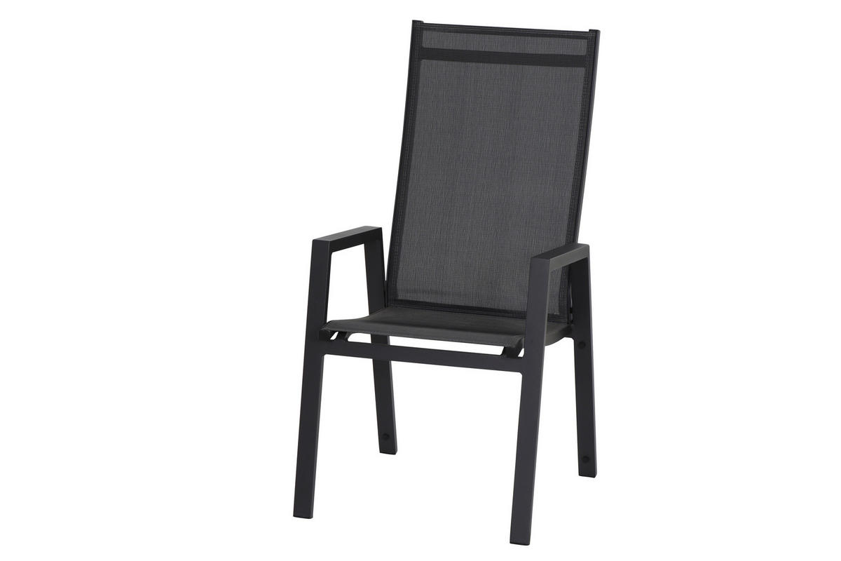 STAPELSESSEL Aluminium Anthrazit  - Anthrazit, KONVENTIONELL, Kunststoff/Metall (60/111,5/74cm) - Siena Garden