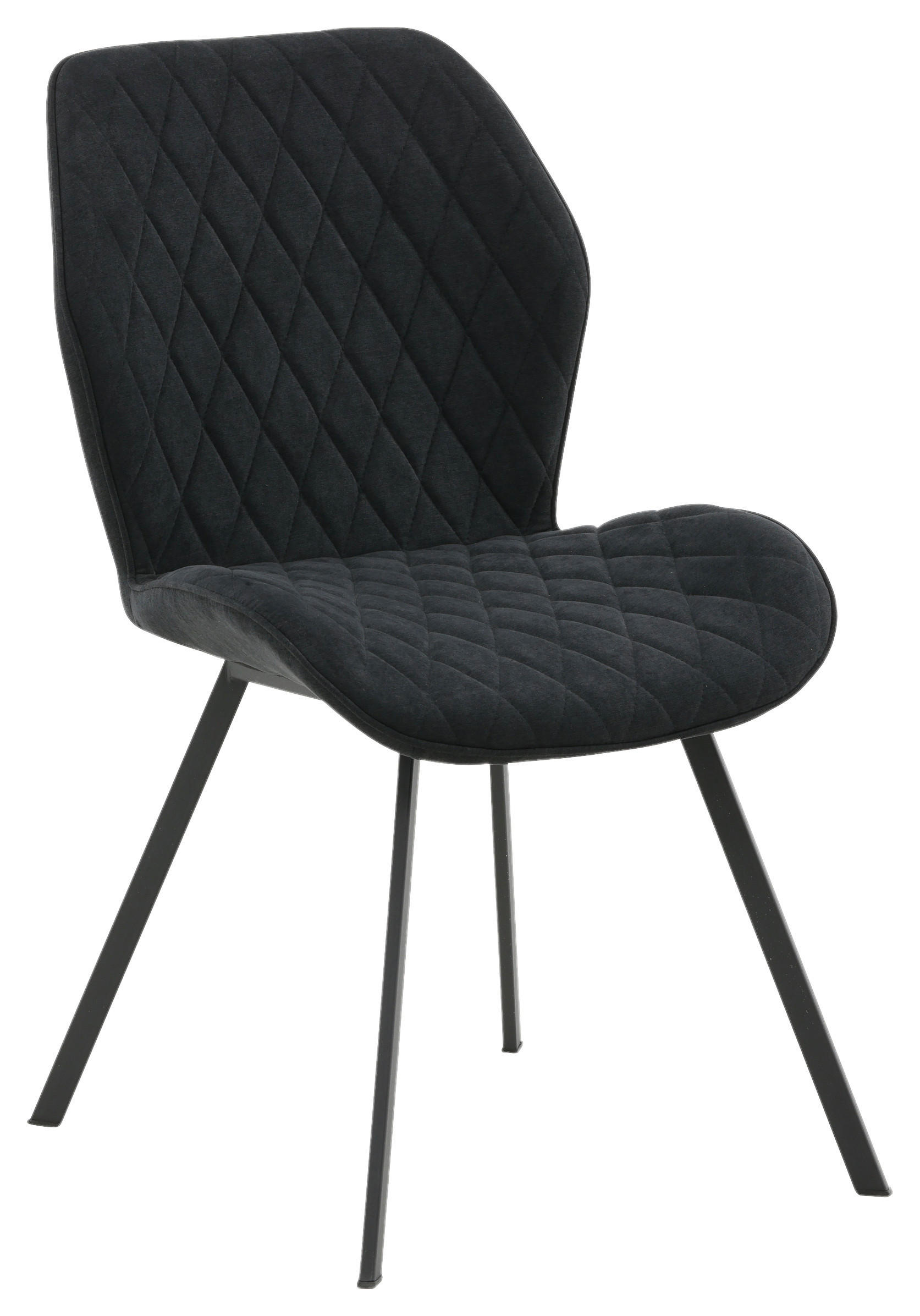 STUHL-SET 2 Stück  in Stahl Textilgeflecht Metall, Textil  - Schwarz, Design, Textil/Metall (50/90/63cm) - Livetastic