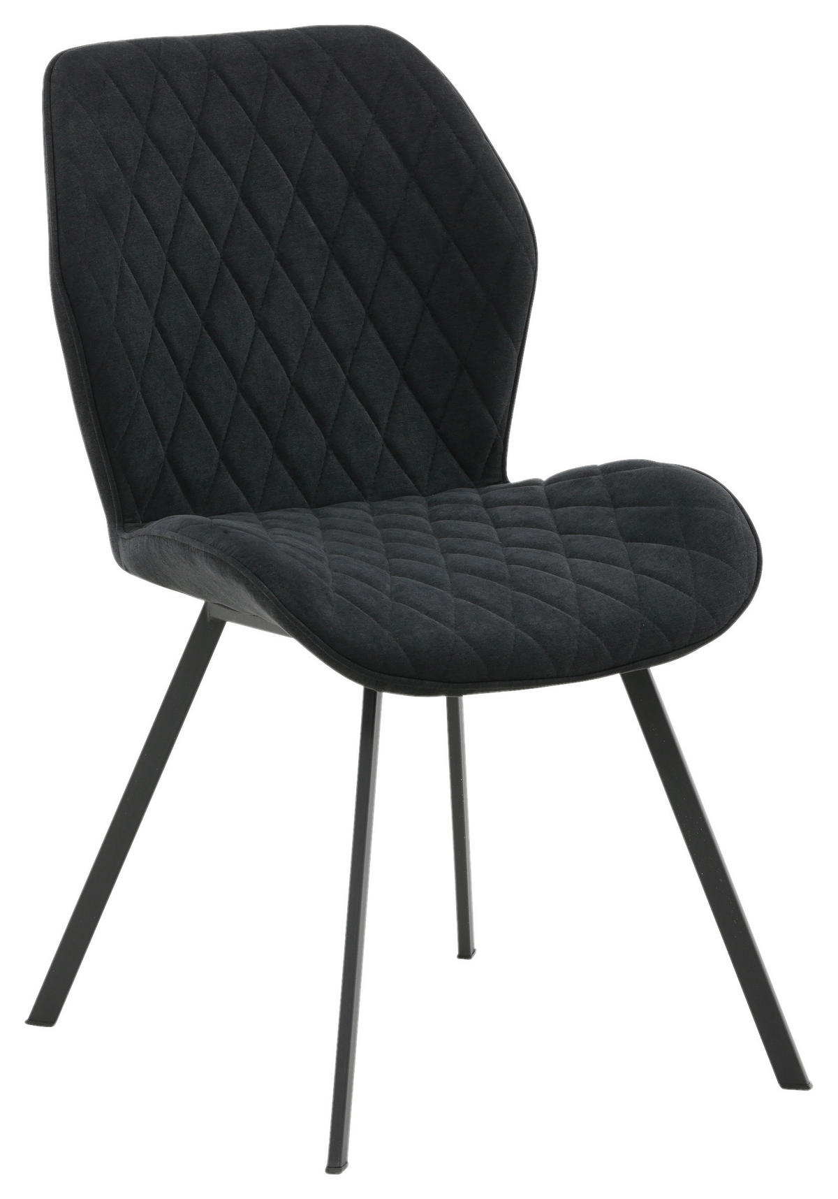 STUHL-SET 2 Stück  in Stahl Textilgeflecht  - Schwarz, Design, Textil/Metall (50/90/63cm) - Livetastic