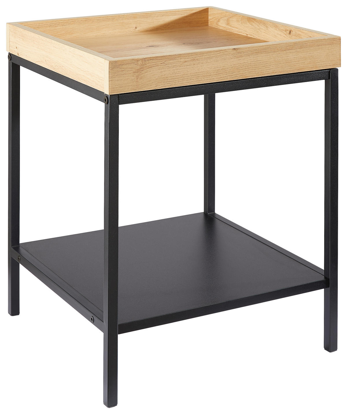 BEISTELLTISCH in Metall, Holzwerkstoff 40/40/50 cm  - Eichefarben/Schwarz, Basics, Holzwerkstoff/Metall (40/40/50cm) - Xora