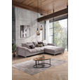 ECKSOFA Grau, Silberfarben Webstoff  - Silberfarben/Grau, Design, Textil/Metall (337/228cm) - Carryhome