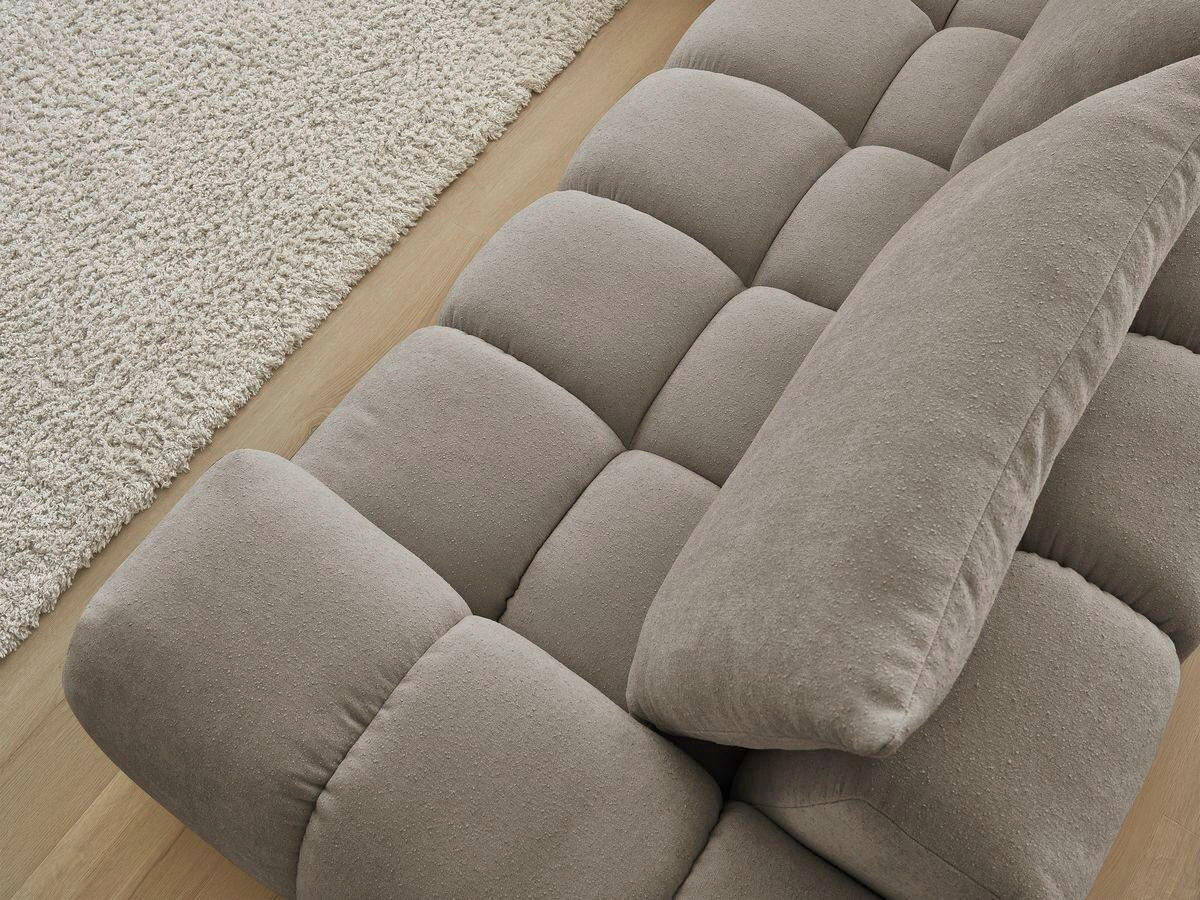 ECKSOFA Ottomane links  EVEREST Taupe Struktur  - Taupe/Schwarz, MODERN, Kunststoff/Textil (210/352cm) - Livetastic