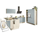 ECKKÜCHE XO 10  in Salbeigrün, Tannenholzfarben  - Salbeigrün/Tannenholzfarben, Design, Holzwerkstoff/Metall (121,6/280/150cm) - Xora