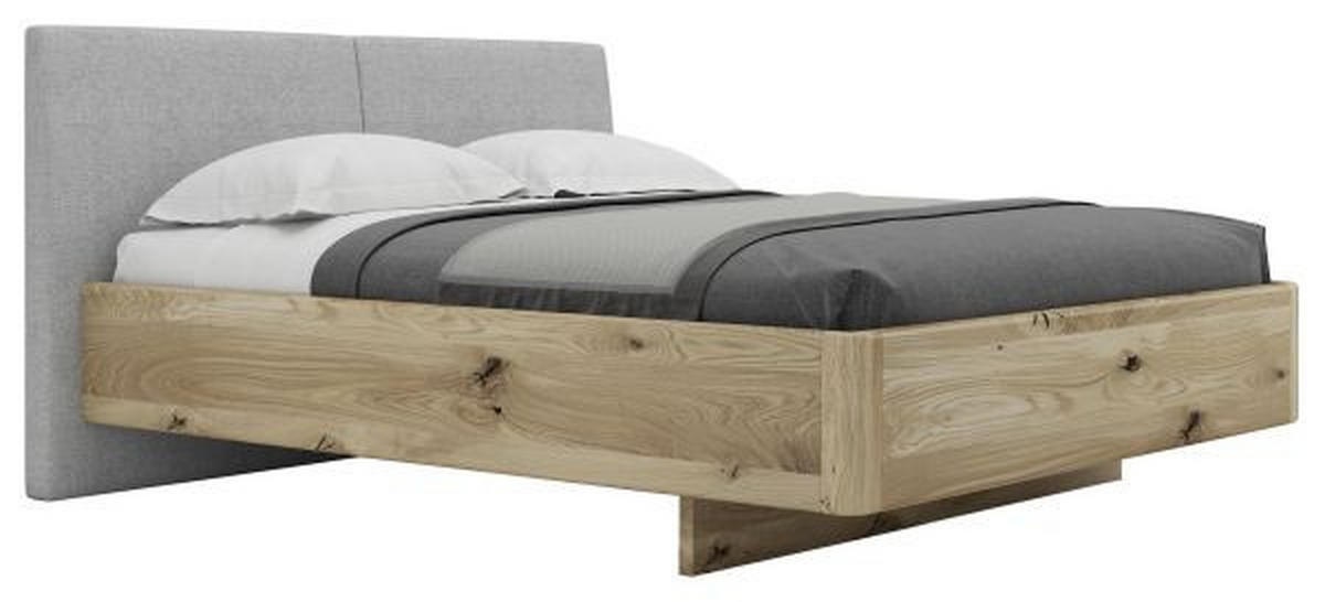 BETT 160/200 cm  in Grau, Eichefarben  - Eichefarben/Grau, Natur, Holz/Textil (160/200cm) - Valnatura