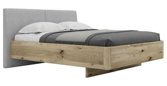 BETT 160/200 cm  in Grau, Eichefarben  - Eichefarben/Grau, Natur, Holz/Textil (160/200cm) - Valnatura