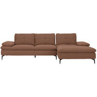 ECKSOFA in Webstoff Braun  301/179 cm  - Schwarz/Braun, Design, Textil/Metall (301/179cm) - Chilliano