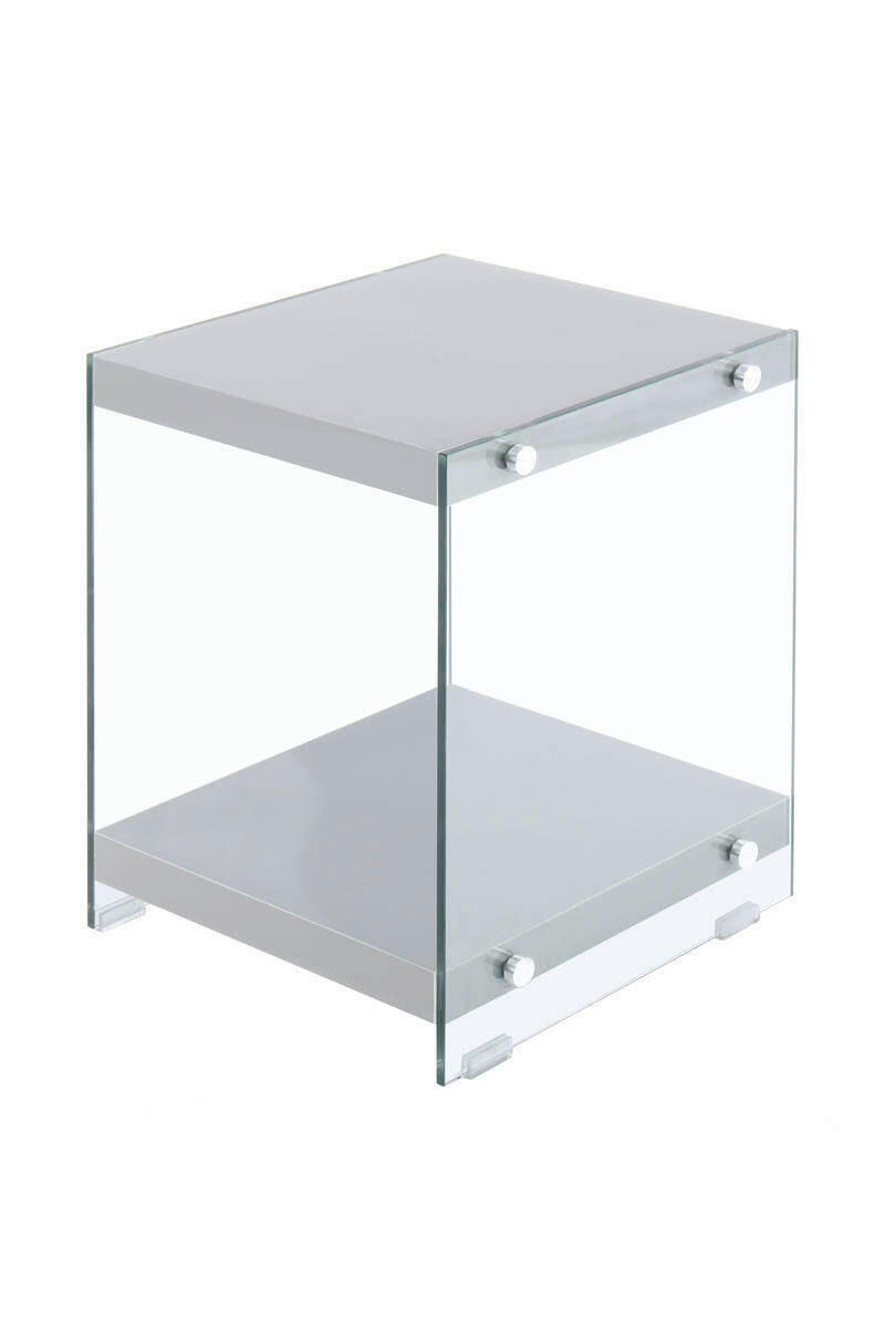 BEISTELLTISCH 35/35/45 cm Grau quadratisch  - Klar/Grau, Basics, Glas/Holzwerkstoff (35/35/45cm) - Kayoom