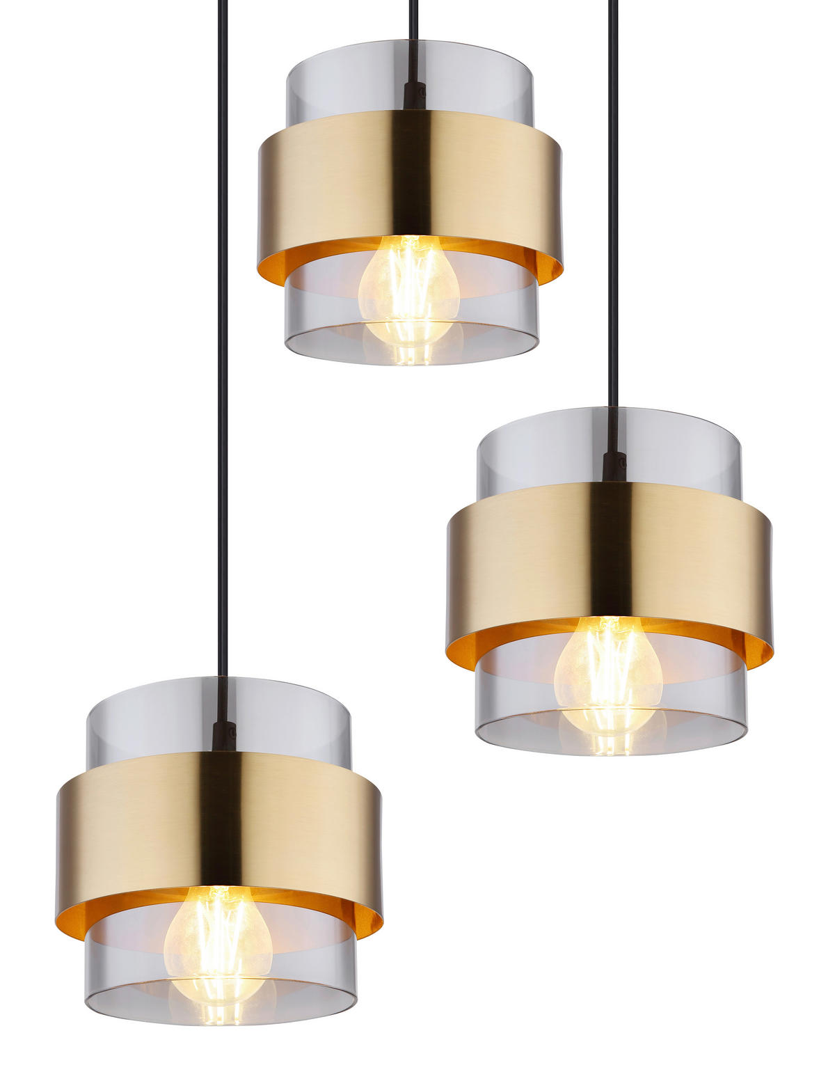 ZÁVĚSNÉ SVÍTIDLO, 45/120 cm  - černá/čiré, Design, kov/sklo (45/120cm) - Globo