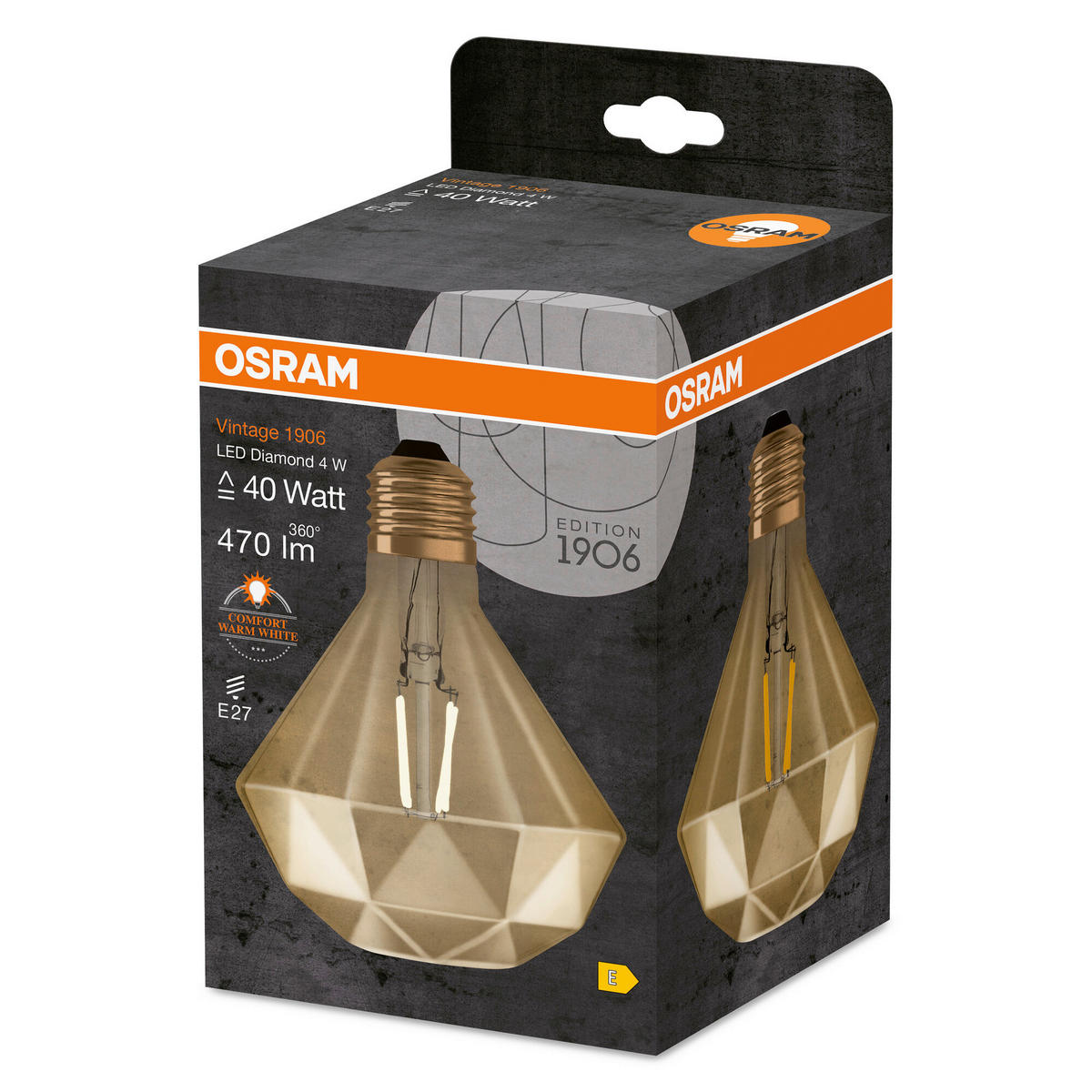 LED-LEUCHTMITTEL   E27 4 W 470 lm  - Goldfarben, Basics, Glas (11cm) - Osram