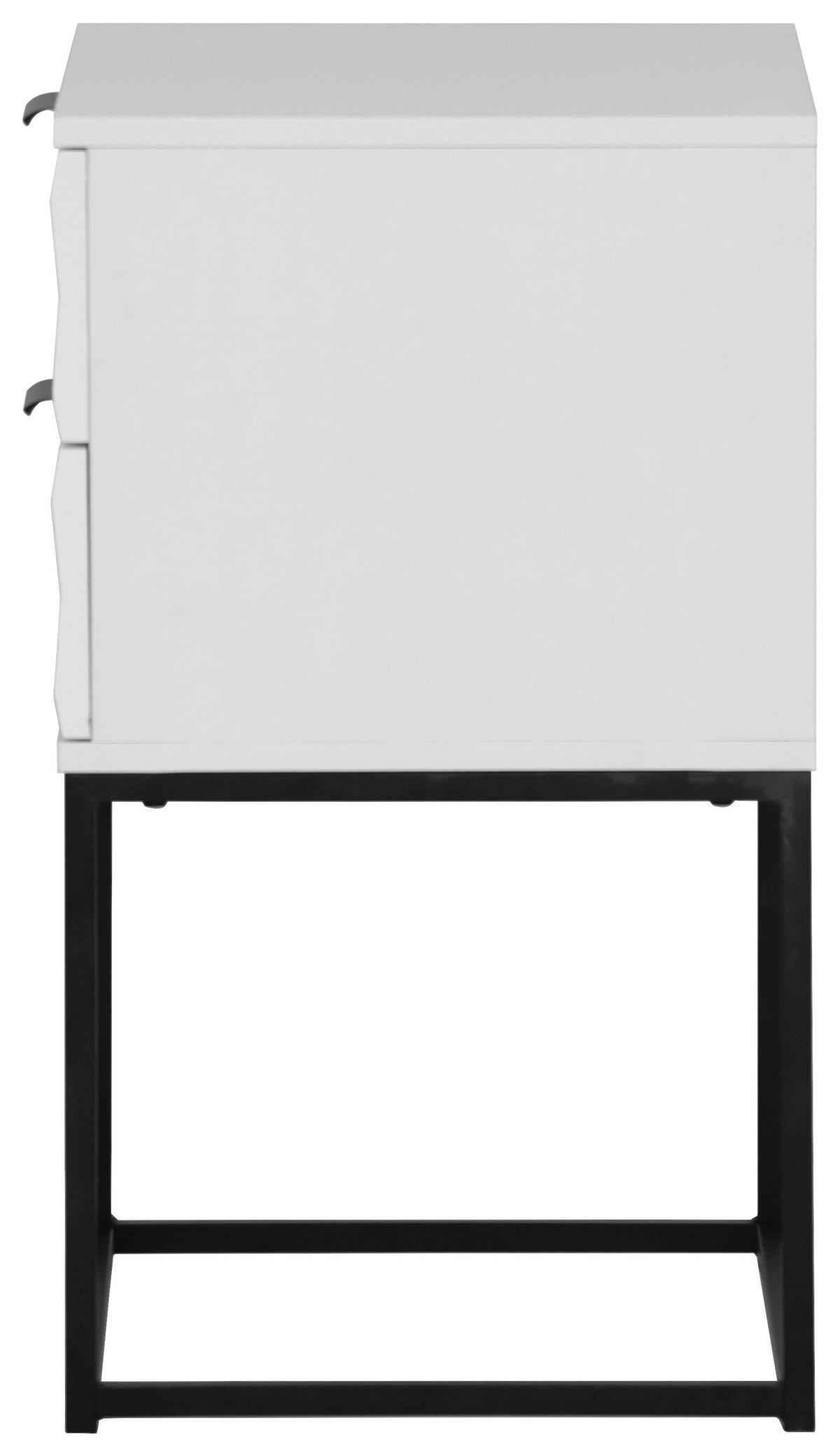 NACHTSCHRANK 42,5/67/38,5 cm  - Schwarz/Weiß, KONVENTIONELL, Holzwerkstoff/Metall (42,5/67/38,5cm) - Boxxx