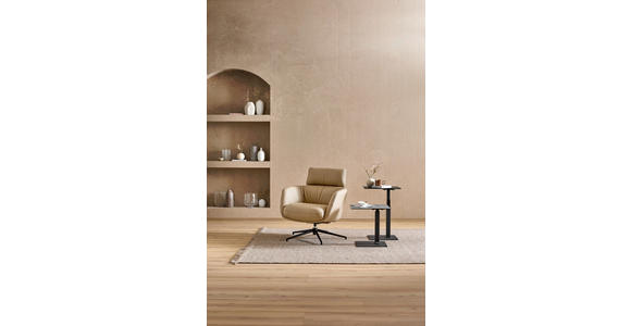 RELAXSESSEL in Metall, Leder Schwarz, Hellbraun  - Hellbraun/Schwarz, Design, Leder/Metall (73/86/83cm) - Dieter Knoll