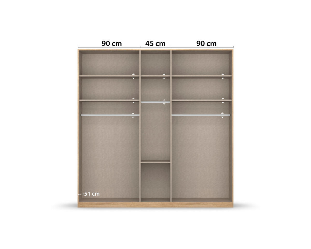 DREHTÜRENSCHRANK in Weiss  - Weiss/Alufarben, Modern, Holzwerkstoff/Kunststoff (226/229/54cm) - Rauch Möbel