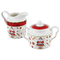 MILCH- UND ZUCKER-SET - Rot/Multicolor, Basics, Keramik (0,325/0,25l) - X-Mas