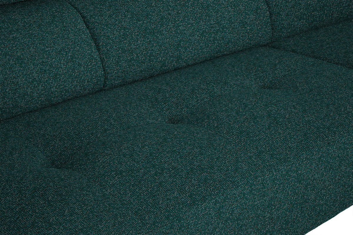 ECKSOFA in Struktur Petrol  280/205 cm  - Petrol/Schwarz, Design, Textil/Metall (280/205cm) - Xora