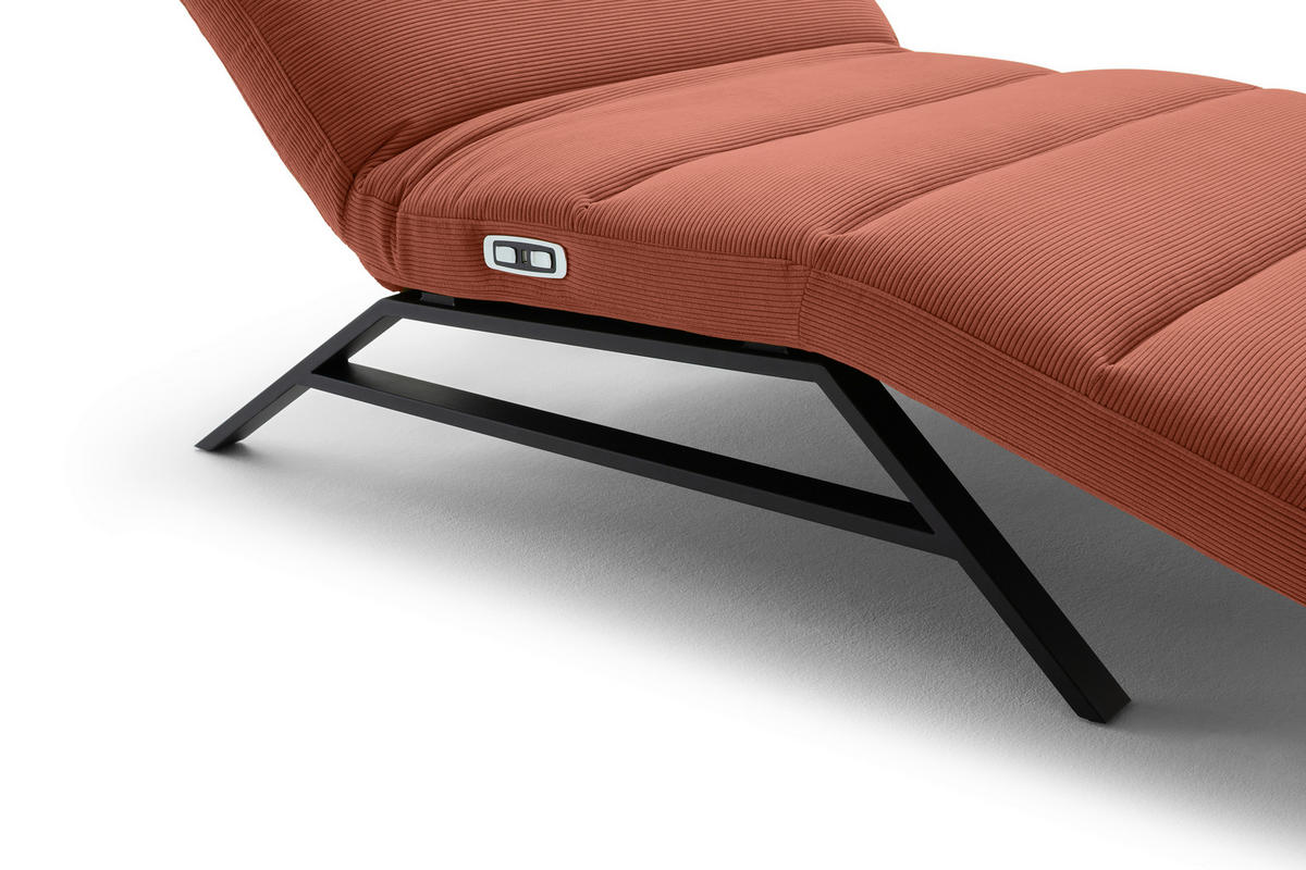 RELAXLIEGE Feincord Rostfarben  - Rostfarben/Schwarz, Design, Textil/Metall (120/54-113/158-198cm) - Pure Home Lifestyle