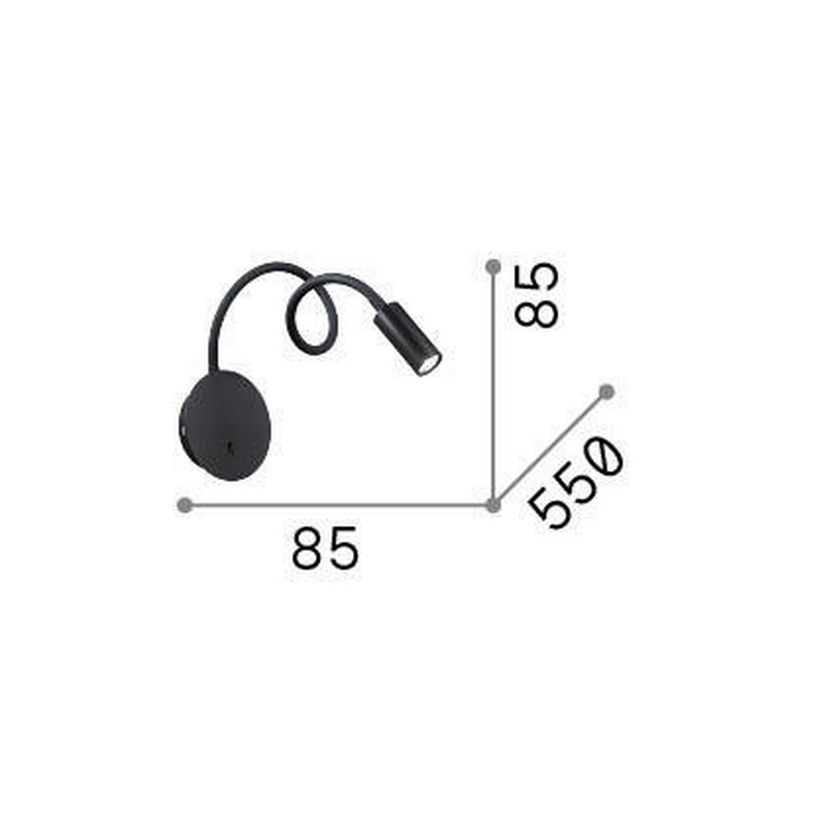 WANDLEUCHTE Bianco 8,5/28\55 cm   - Weiß, Basics, Kunststoff/Metall (8,5/28\55cm)