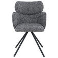 ARMLEHNSTUHL   Webstoff  Schwarz  - Schwarz, Design, Textil/Metall (56/84,5/61cm) - Carryhome