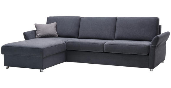 ECKSOFA in Flachgewebe Anthrazit 176/285 cm - Chromfarben/Anthrazit, KONVENTIONELL, Textil/Metall (176/285cm) - Novel