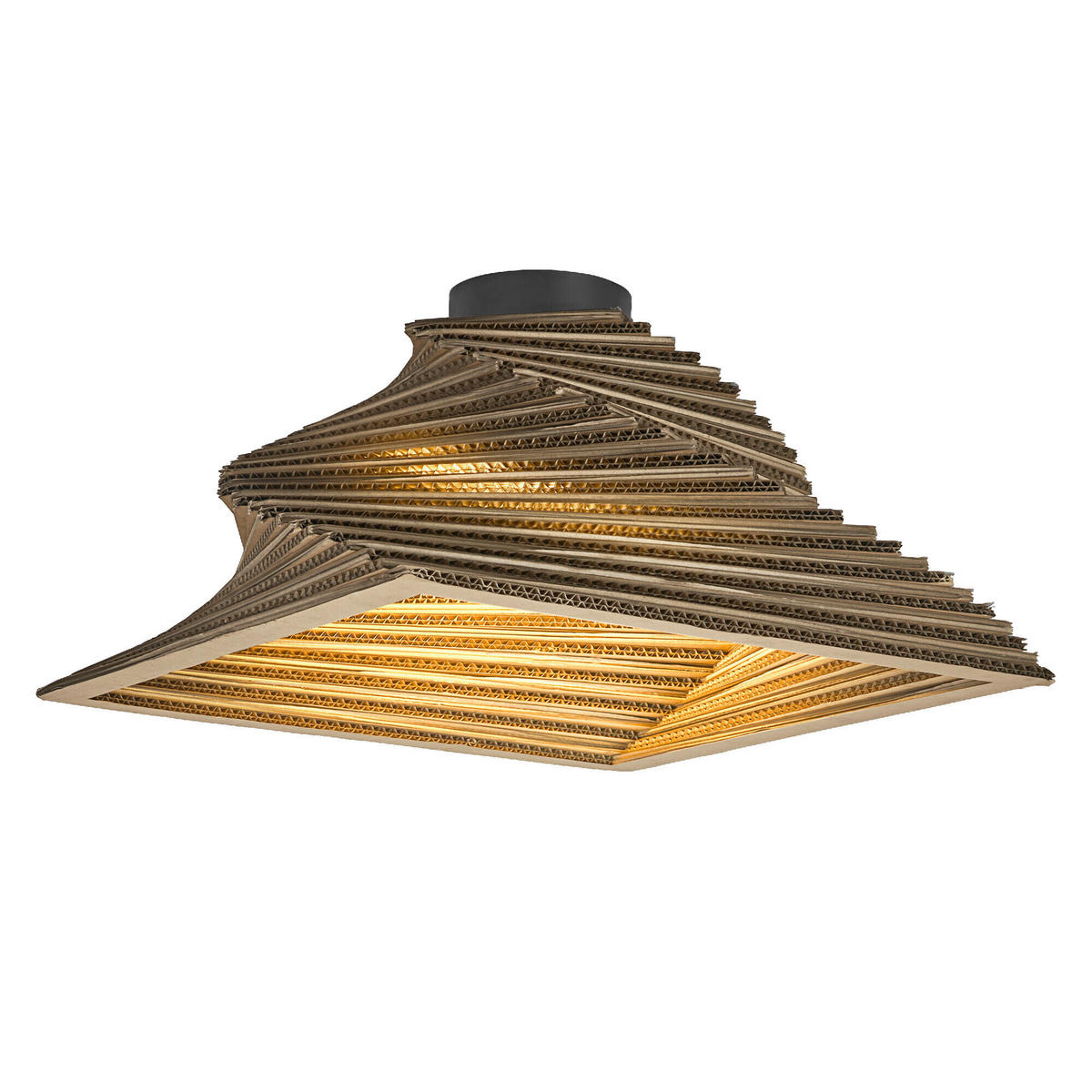 DECKENLEUCHTE Modern 40/40/22,5 cm    - Natur, Karton/Metall (40/40/22,5cm) - Osram