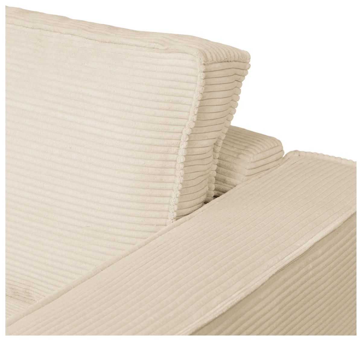 SCHLAFSOFA Cord Creme  - Dunkelbraun/Creme, Design, Holz/Textil (203/85/99cm) - MID.YOU