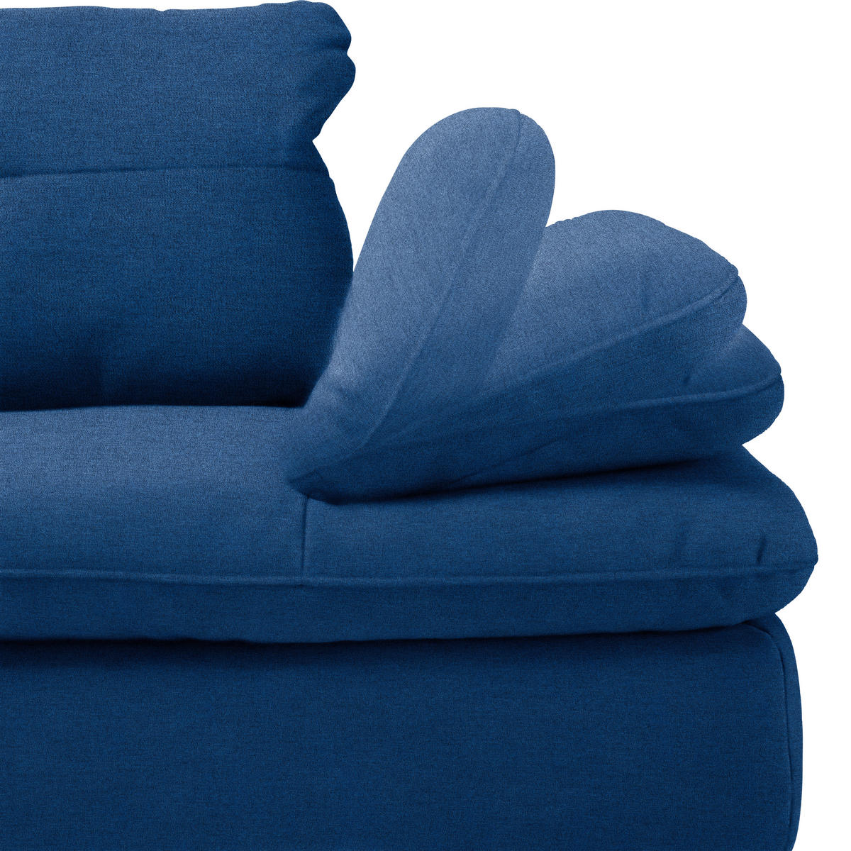 ECKSOFA in Flachgewebe Blau  - Blau/Schwarz, Design, Textil/Metall (271/344cm) - Chilliano