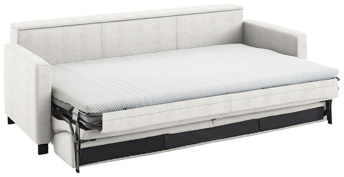SCHLAFSOFA Flachgewebe Naturfarben haustierfreundlicher Bezug, Armteil rechts, Armteil links, Bettfunktion erhältlich, Schlafen auf Sitzhöhe, Stoffauswahl  - Schwarz/Naturfarben, Konventionell, Textil/Metall (232/77/116cm) - Dieter Knoll