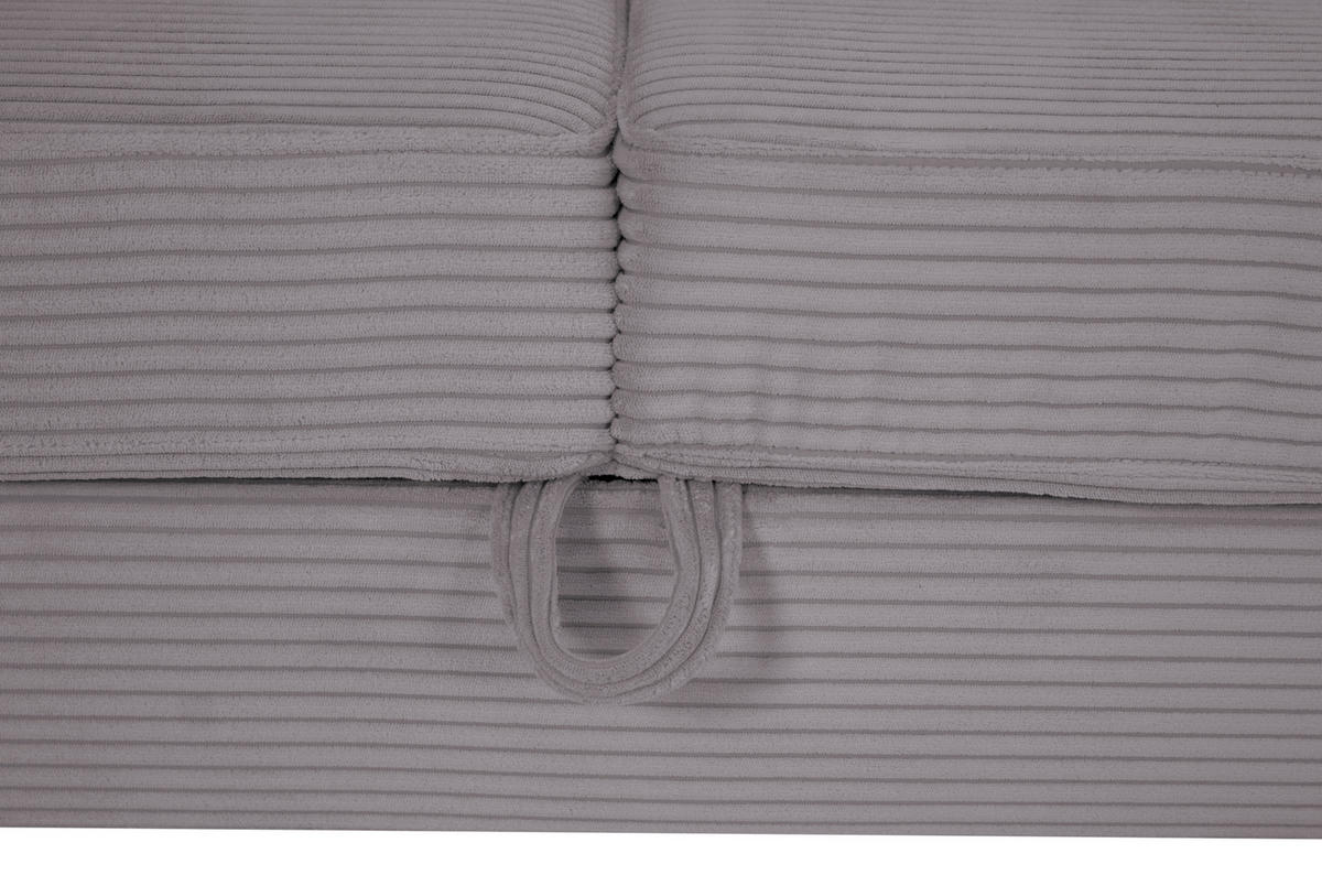 ECKSOFA inkl. Funktionen Dunkelgrau Cord  - Dunkelgrau/Silberfarben, Design, Textil/Metall (167/250cm) - Xora
