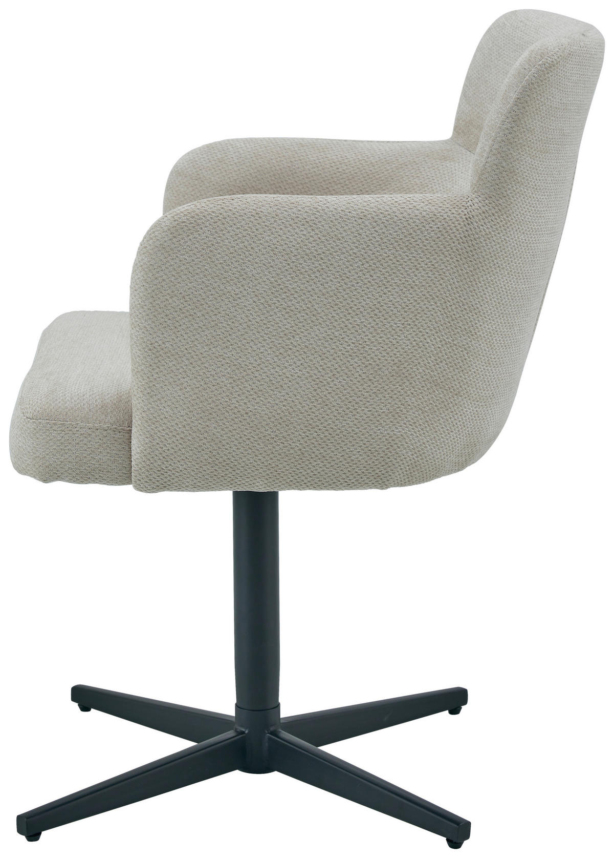 ARMLEHNSTUHL  in Eisen Webstoff  - Beige/Schwarz, KONVENTIONELL, Holz/Textil (58,5/85/63cm) - Livetastic